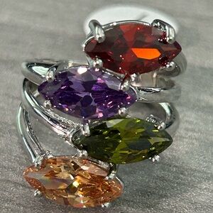 Elegant Multi-Color Gemstone Ring